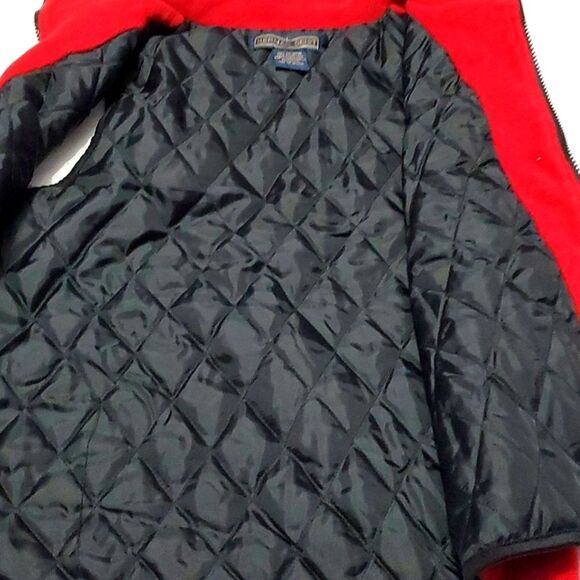 Herman Geist Vintage Red Fuzzy Sleeveless Zippered Windbreaker Vest - Picture 6 of 8
